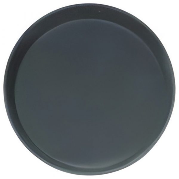 Bandeja redonda de 28cm em preto antiderrapante para servir com estilo. Compre já esta bandeja de alta qualidade online!