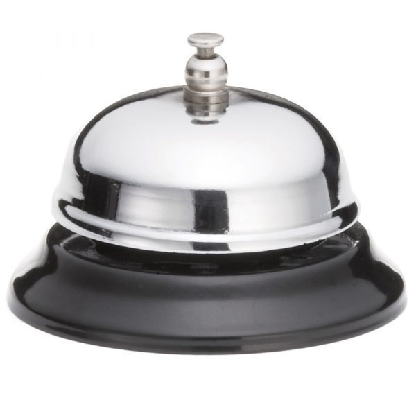 Campainha de alta qualidade em prateado e preto, 7.5cm - Decore com elegância e estilo. Perfeito para a sua casa!