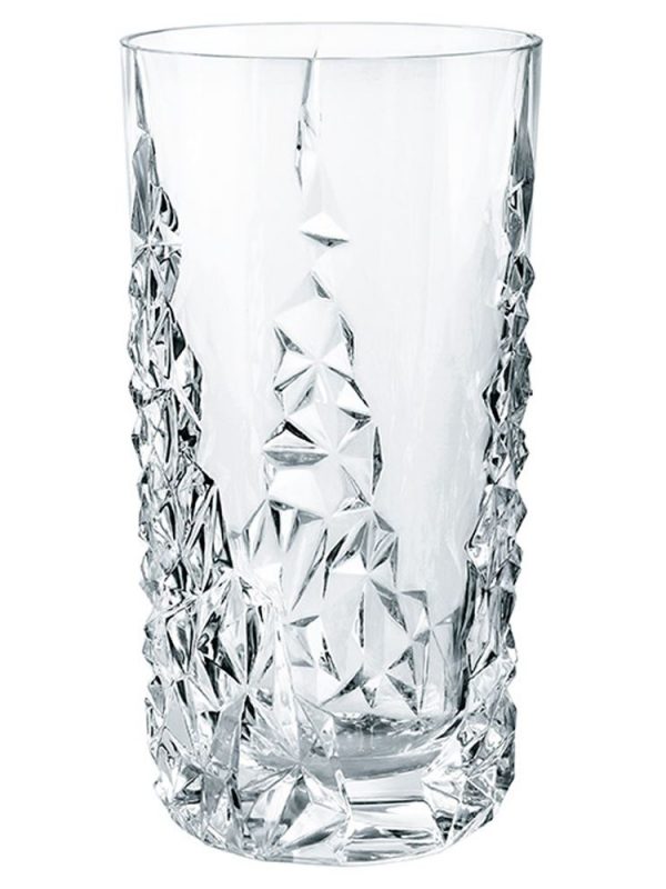 Copos longdrink de 42cl com design escultural da marca Nachtmann, ideais para servir com estilo. Elegância e sofisticação à mesa.