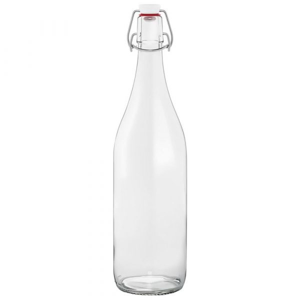 Frasco de vidro com tampa plástica oscilante de 1L - Ideal para armazenar mantimentos com estilo e qualidade. Compre online agora!