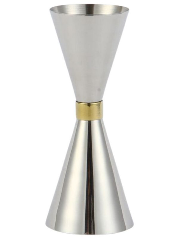 Medidor de barra de ouro elegante de 30/60ml, perfeito para bartenders profissionais. Compre online e adicione sofisticação ao seu bar!