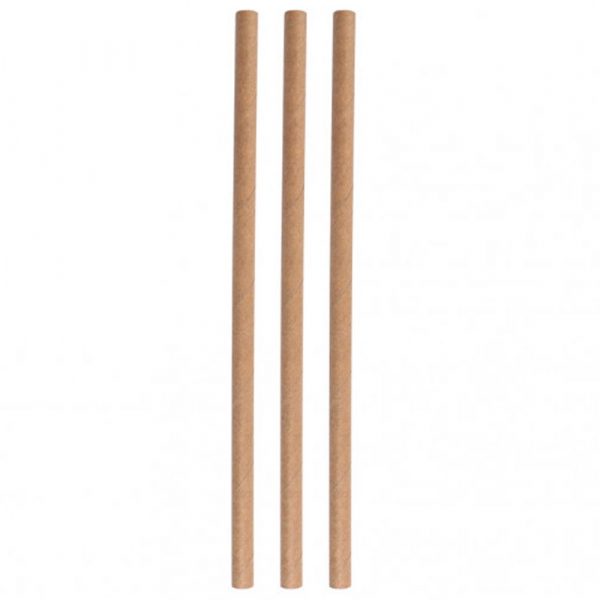 Palhinha Eco Paper Bege de Ø6x150mm (Pacote 250 unidades) - Reutilizável e Sustentável - Ref. 01749-BEI