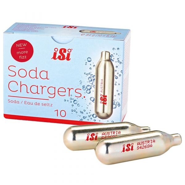 Recargas de Soda CO2 8,4gr (CX 10) - Kit de 10 unidades para máquinas de gaseificação. Reposição de gás de qualidade para bebidas refrescantes.