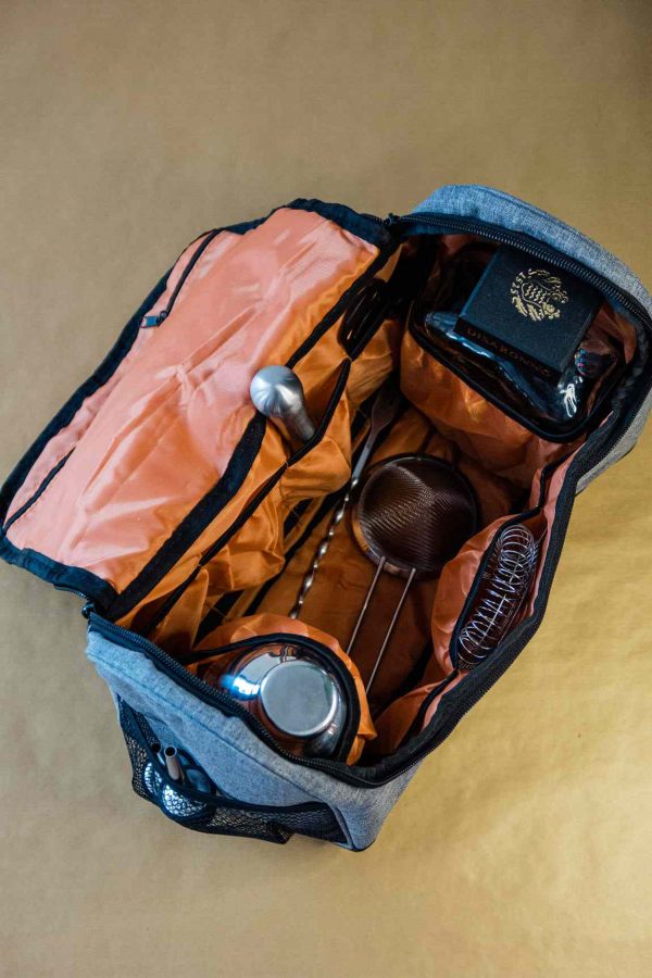 Bolsa de ferramentas elegante para barman em cinzento - Acessório de alta qualidade para cocktails - Compre online agora!