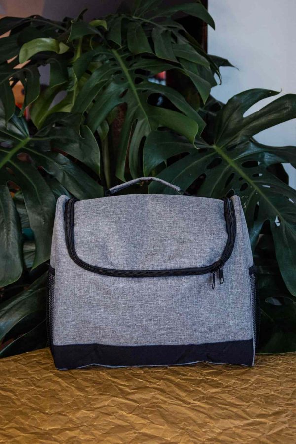 Saco de ferramentas premium para barman em cinzento, ideal para cocktails perfeitos. Compre online e eleve a sua experiência de bar!
