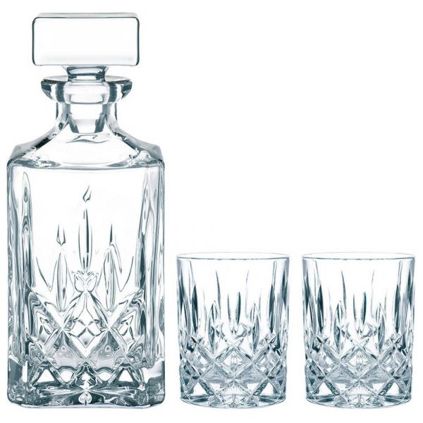 Taça de Vidro Noblesse para Whisky com serviço elegante de 3 peças - Ideal para apreciar a sua bebida favorita em grande estilo. Aproveite!
