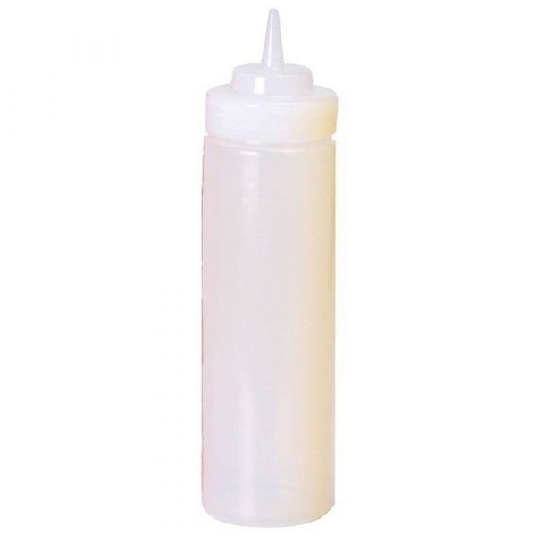 Garrafa espremedora transparente de alta qualidade com capacidade para 708ml, diâmetro de 7cm. Ideal para sumos frescos e saudáveis.