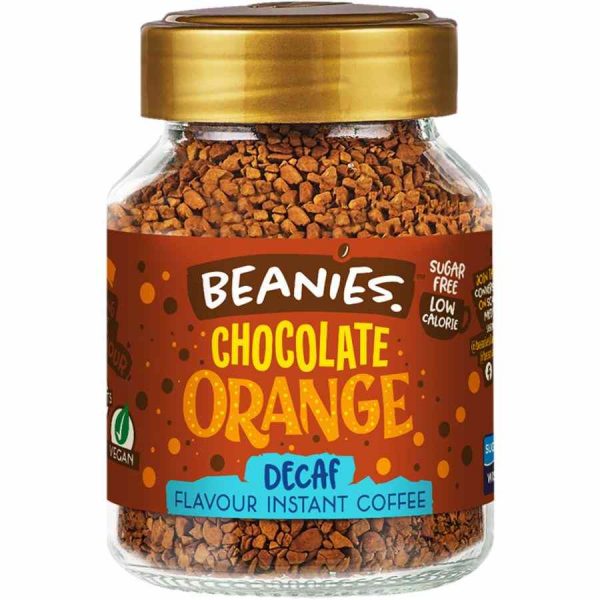 Chapéus de Café Descafeinado com Sabor a Chocolate e Laranja 50g - Café Instantâneo Premium com toque cítrico. Qualidade superior para comprar online.