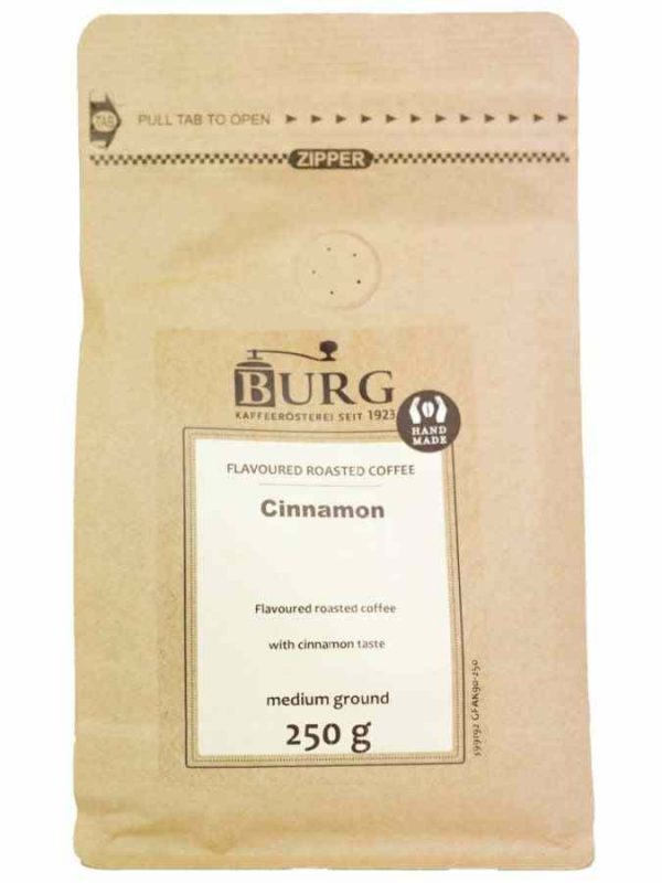 Café Sabor Burg, Canela 250 g Moído - Desfrute do aroma intenso deste café moído de qualidade premium. Com notas subtis de canela. Ideal para os amantes de café exigentes. Compre online!