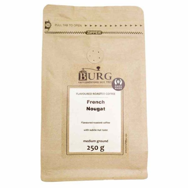 Café Sabor Burg, Nougat Francês 250 g Moído - Aromático café moído de alta qualidade para desfrutar em casa. Entrega rápida!