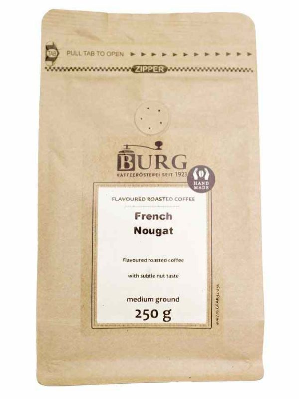 Café Sabor Burg, Nougat Francês 250 g Moído - Aromático café moído de alta qualidade para desfrutar em casa. Entrega rápida!