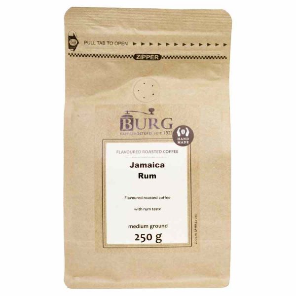 Delicioso Café Moído Burg com Sabor a Rum da Jamaica em embalagem de 250g - Compre Online!