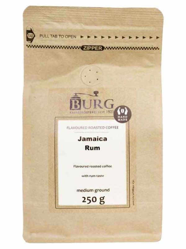 Delicioso Café Moído Burg com Sabor a Rum da Jamaica em embalagem de 250g - Compre Online!