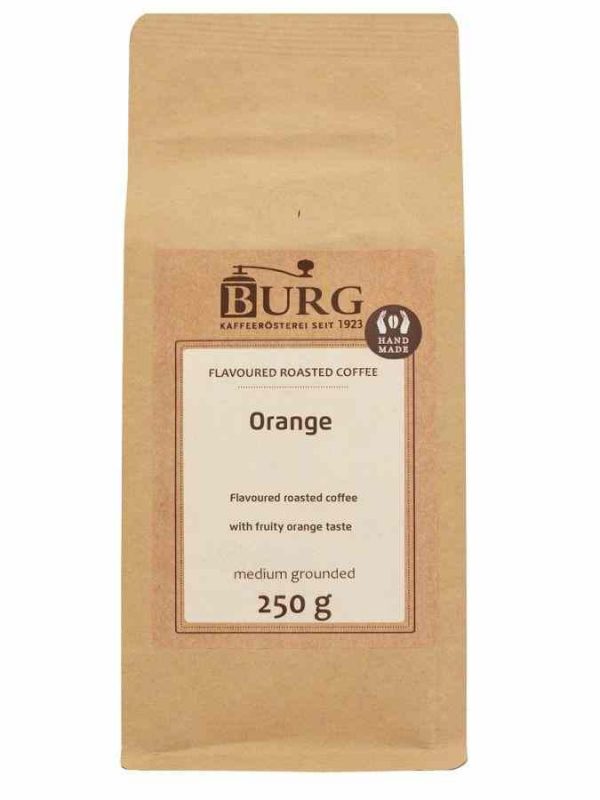 Café Sabor Burg com toque de laranja, 250 g moído - Delicie-se com esta mistura premium! Compre online agora.