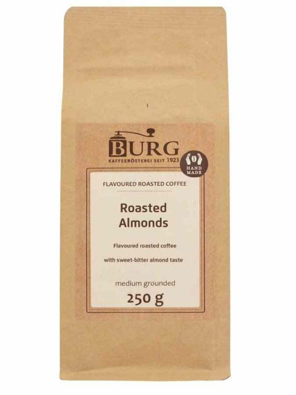 Café Sabor Burg, Amêndoa Torrada 250 g Moída - Delicioso café moído com sabor intenso de amêndoa torrada, 250g. Compre online!