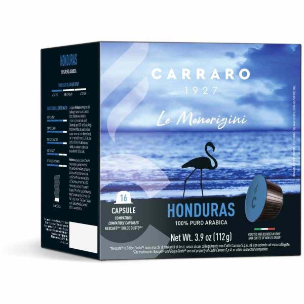 Cápsulas de café compatíveis com Carraro 1927 Honduras Dolce Gusto®, 16 unidades | Delicioso café Honduras | Qualidade premium | Compatíveis com Dolce Gusto®