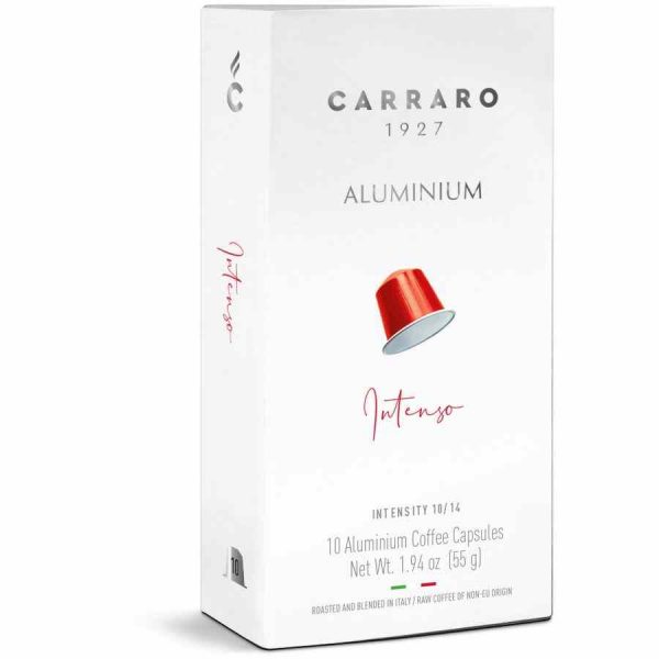 Cápsulas de café premium Carraro 1927 Intenso compatíveis com Nespresso - Aprecie o melhor sabor em cada cápsula!
