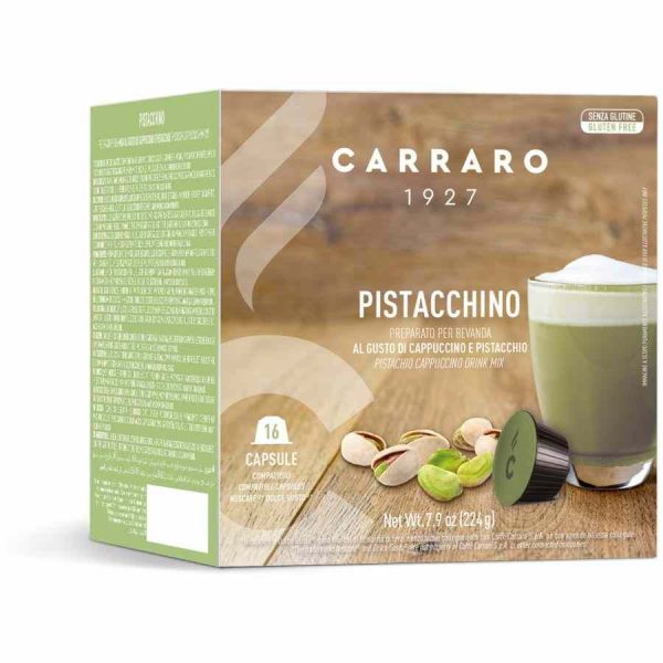 Cápsulas de café compatíveis com Carraro 1927 Pistachio Dolce Gusto®, 16 unidades - Sabor intenso e aroma irresistível para o seu momento de café perfeito. Aproveite agora!