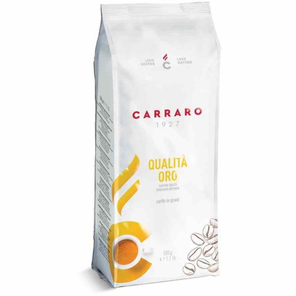 Café em Grãos Carraro 1927 Qualità Oro 500g - Aroma intenso e sabor premium para os amantes de café exigentes. Compre online!