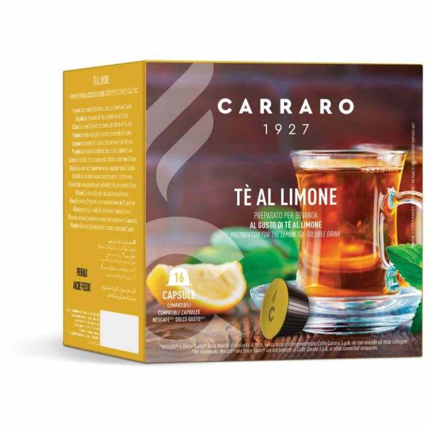 Cápsulas de café compatíveis com Carraro 1927 Tè al Limone Dolce Gusto®, 16 unidades - Desfrute de um café de qualidade superior em casa!