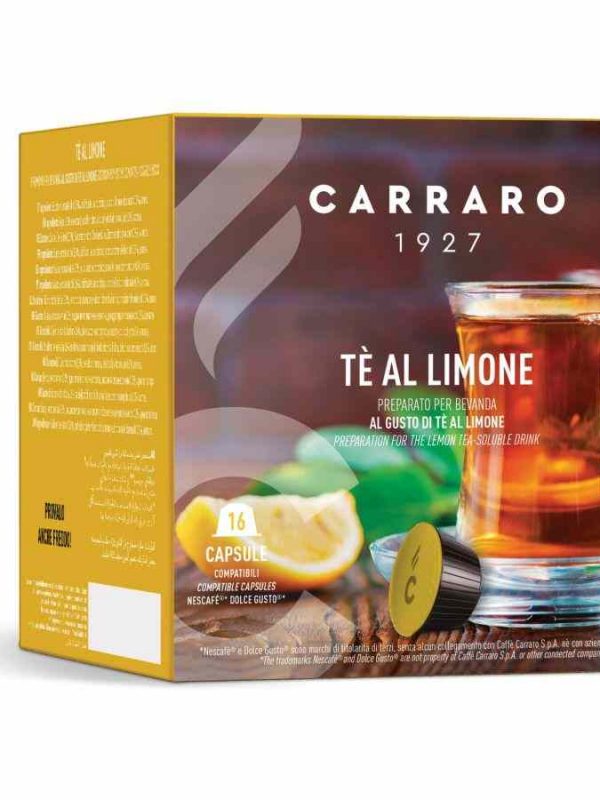 Cápsulas de café compatíveis com Carraro 1927 Tè al Limone Dolce Gusto®, 16 unidades - Desfrute de um café de qualidade superior em casa!