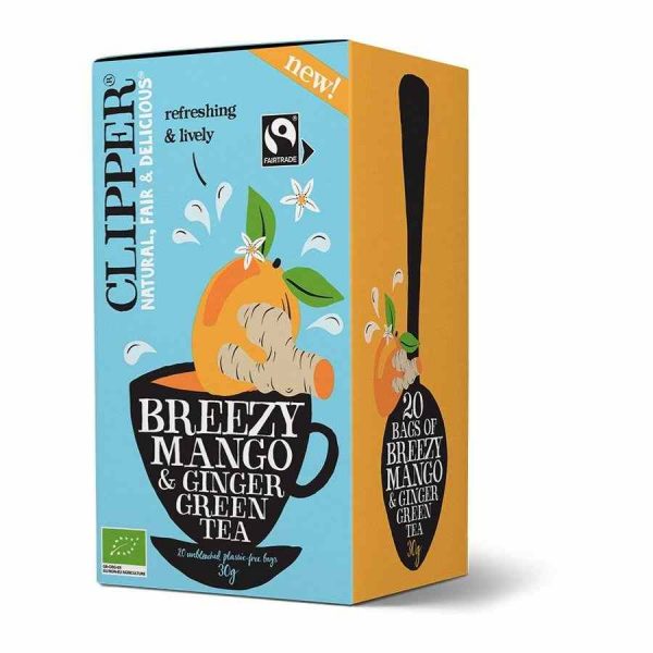Chá Verde Orgânico Clipper Breezy Mango & Ginger com 20 Saquinhos - Delicie-se com esta mistura exótica de sabores. Compre online agora!
