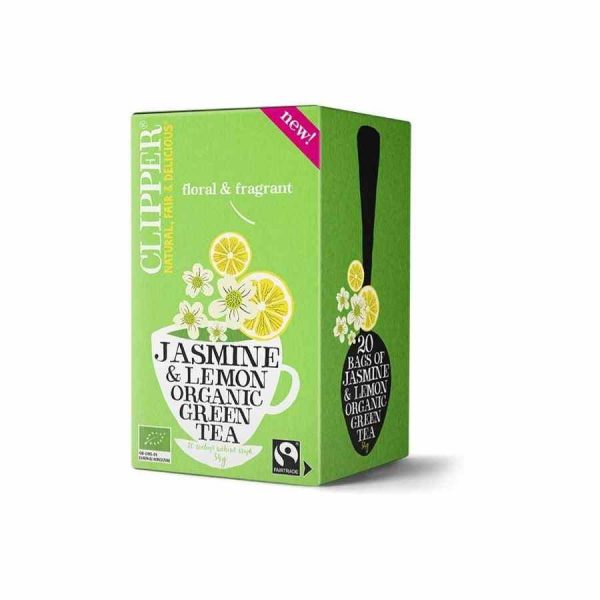 Chá Verde Orgânico com suave aroma de Jasmim e Limão, 20 saquinhos de chá para momentos de puro prazer. Aproveite!