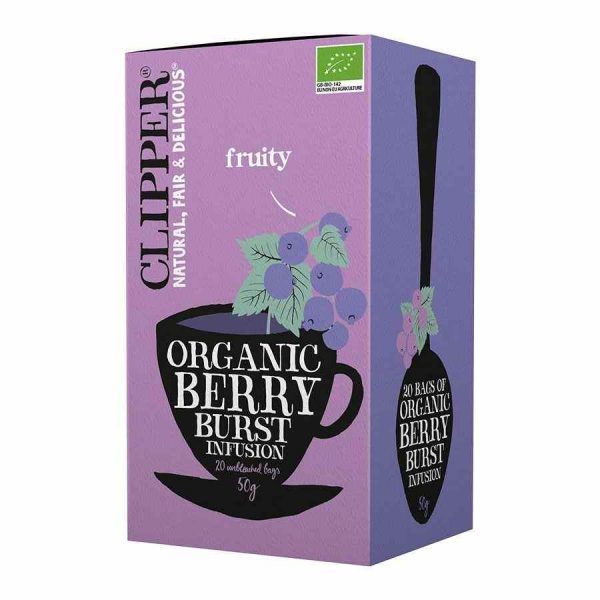 Infusão de frutas orgânicas Clipper, sabor exótico e natural para momentos de relaxamento. Aproveite a qualidade desta infusão premium!