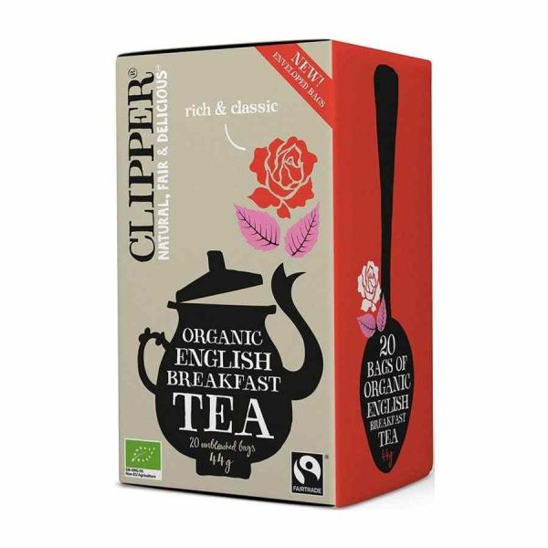 Chá orgânico Clipper para um pequeno-almoço inglês autêntico e delicioso. Aproveite a qualidade premium neste chá de café da manhã!