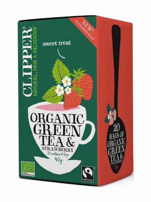 Chá Verde Orgânico e Morango Clipper - 20 Sacos de Alta Qualidade | Compre Online
