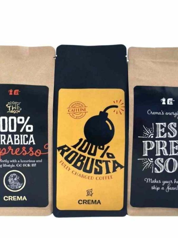 Compra online o Pacote Degustação Crema Espresso 3 x 250 g - Delicie-se com 3 variedades exclusivas de cafés premium!