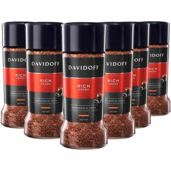 Café Instantâneo Davidoff Rich Aroma 6 x 100 g - Aroma intenso e sabor rico para momentos especiais. Compre online o melhor café instantâneo.