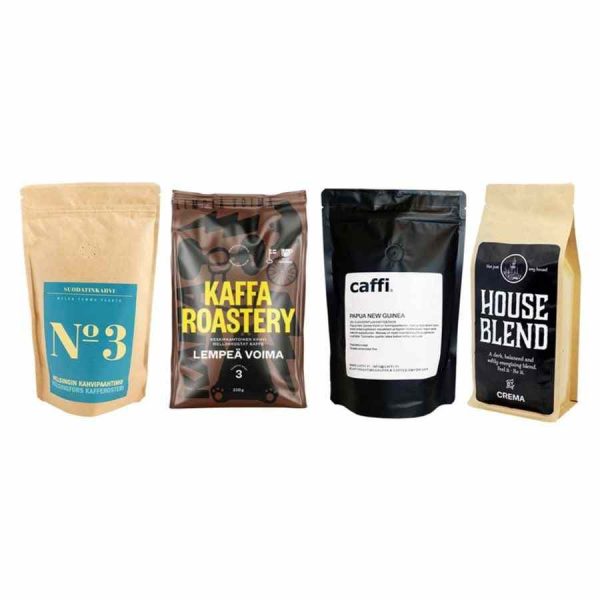 Pacote de café micro-torrado finlandês 4 x 250 g em grãos de café: Delicie-se com a autenticidade e qualidade deste café premium!