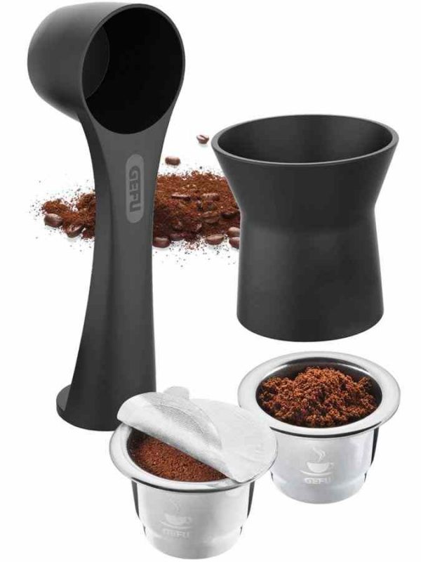 Conjunto de cápsulas de café Gefu Conscio, compatíveis com Nespresso - Desfrute de um café aromático e intenso em casa.