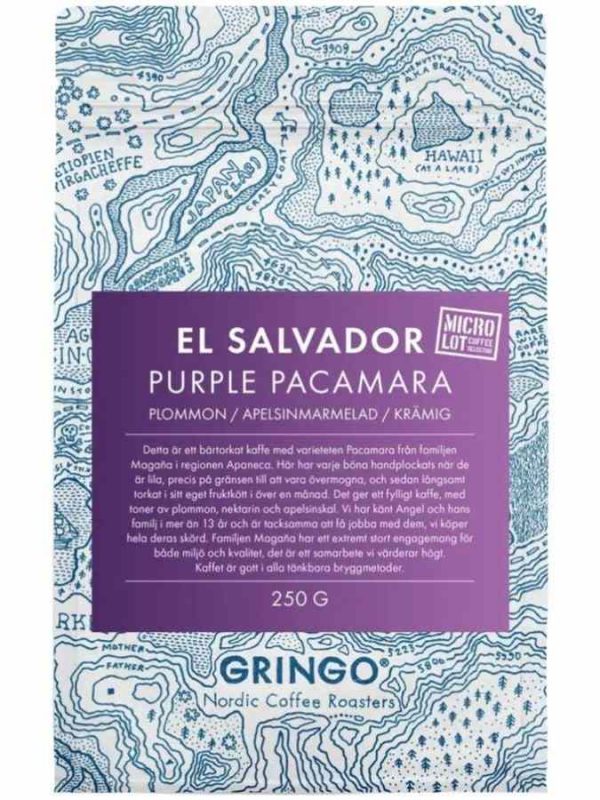 Gringo Nordic El Salvador Roxo Pacamara 250 g Café em Grãos - Aroma intenso e delicioso, ideal para verdadeiros apreciadores de café. Compre online!