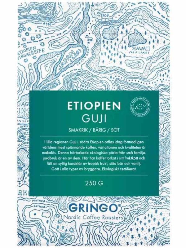 Gringo Nordic Etiópia Guji Orgânico | Café 250g em grãos de alta qualidade para compra online - Portugal.