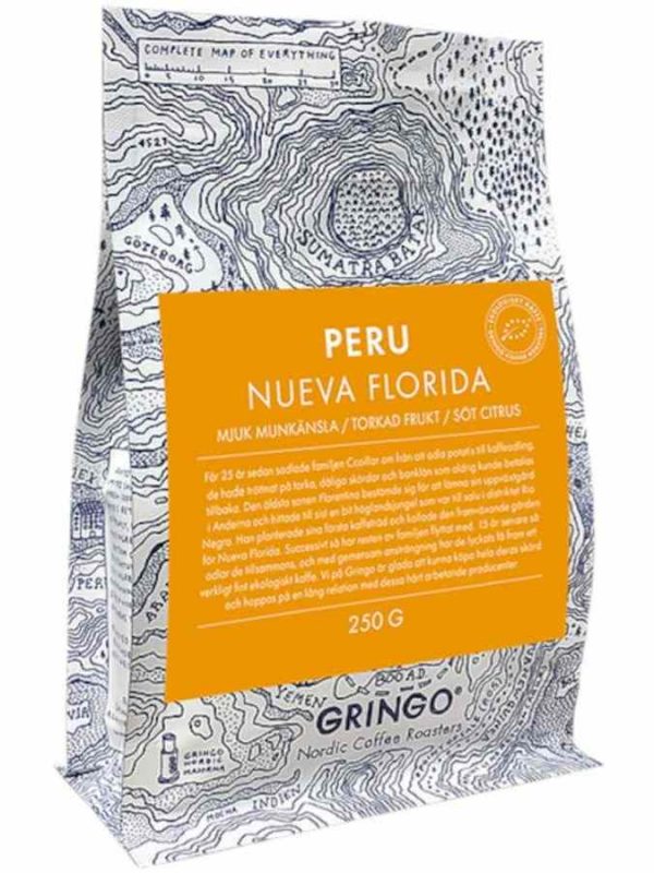 Café em Grãos Orgânico de Alta Qualidade Gringo Nordic Peru Nueva Florida - 250 g - Compre Online