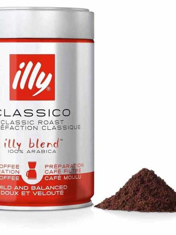 Produto premium illy Classico 250 g Café Moído de Filtro para apreciadores de café. Compre online e desfrute do melhor sabor.