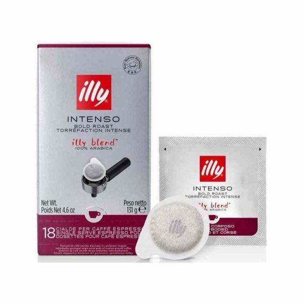 Cápsulas de café expresso illy Intenso ESE 18 unidades - Desfrute do sabor intenso do café italiano em casa. Compre online agora!