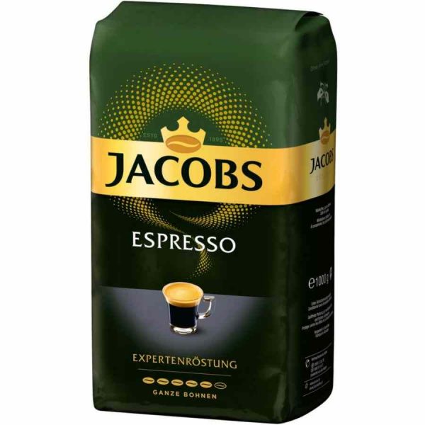 Café Jacobs Expert Espresso 1 kg em grãos, torrefação premium para um espresso de qualidade superior. Compre online agora!