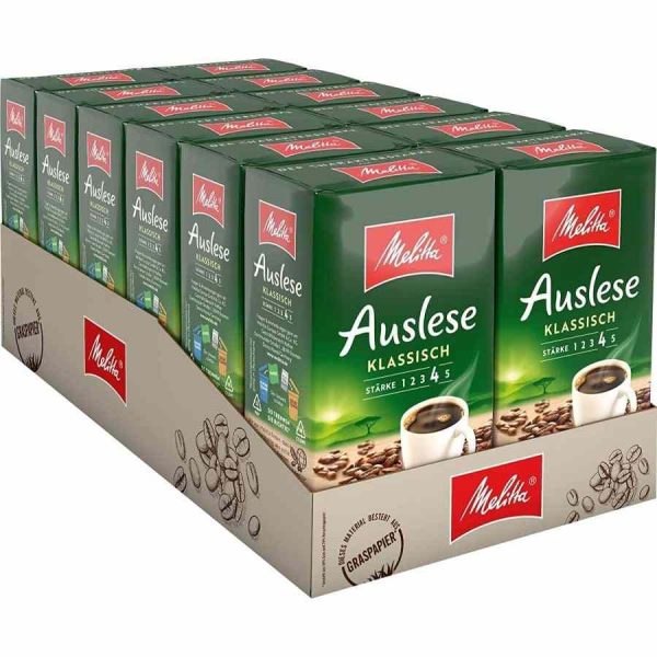 Café moído Melitta Auslese Classic de alta qualidade 12 x 500 g - Compre online agora!