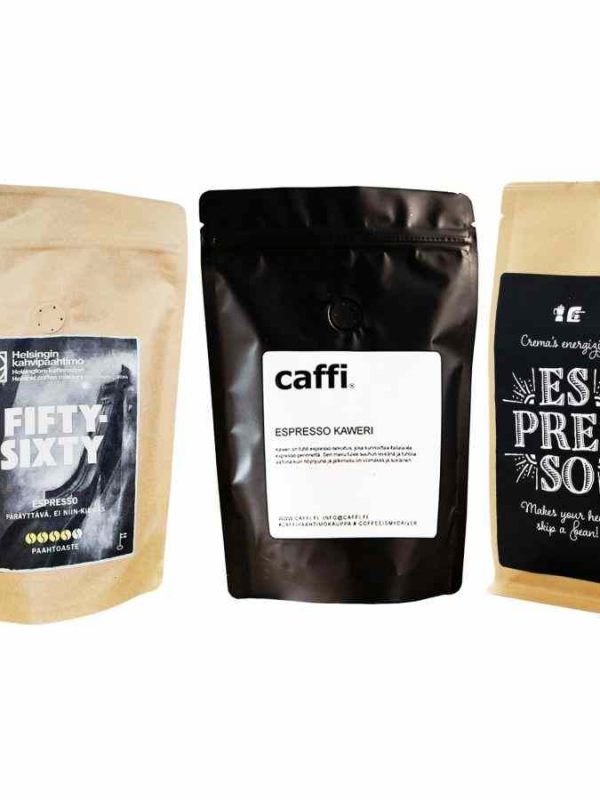 Café expresso finlandês de alta qualidade, torrefação artesanal, 3x250g - Micro Roastery. Aprecie o melhor café em casa!