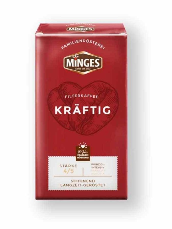 Café Moído Minges Kraftig 500 g - Aroma intenso e sabor robusto para os amantes de café. Compre online o seu café de qualidade!