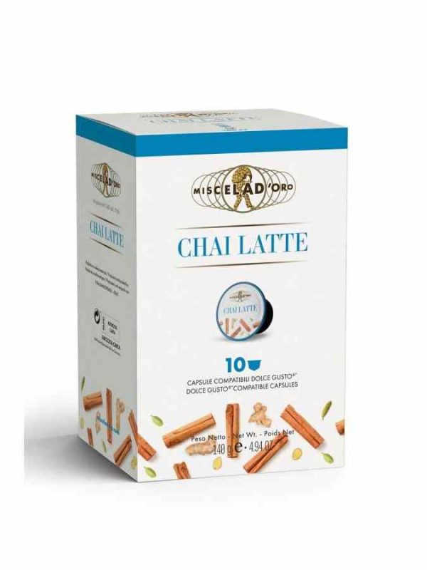 Cápsulas de Chai Latte de Miscela d'Oro para Dolce Gusto®, 10 unid. - Delicie-se com o sabor exótico e requintado do chai latte em casa!