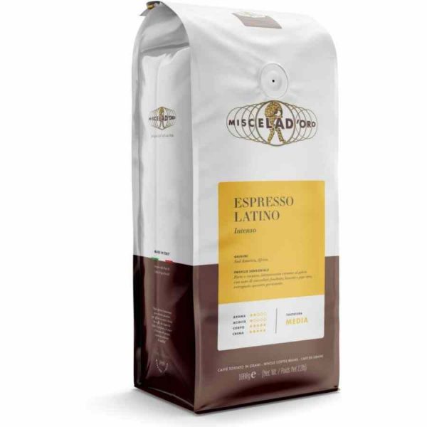 Café expresso latino da Miscela d'Oro - uma escolha de qualidade para os amantes de café exigentes. Compre online agora!