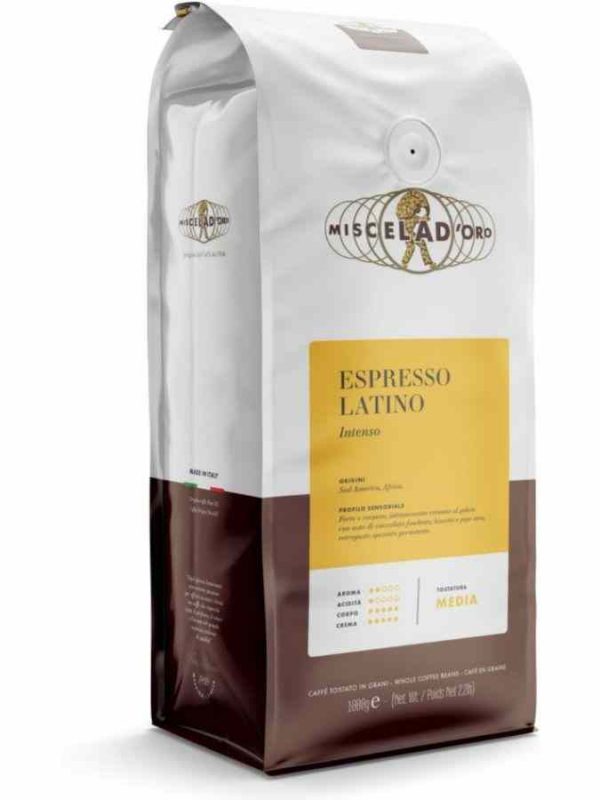 Café expresso latino da Miscela d'Oro - uma escolha de qualidade para os amantes de café exigentes. Compre online agora!