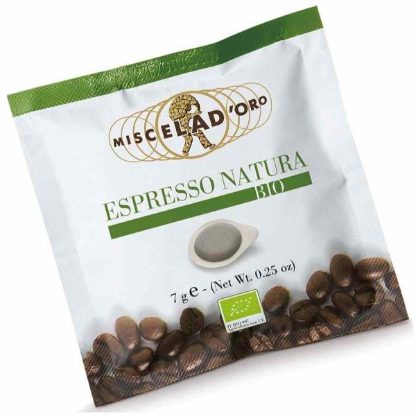 Venda online: Embalagem de Pastilhas de Café Espresso Miscela d'Oro Natura E.S.E. de alta qualidade - Compatível com Máquinas E.S.E.