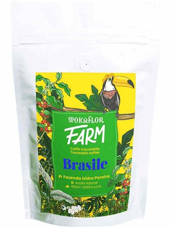 Café em Grão Mokaflor FARM Brasile Fazenda Isidro Pereira 250 g - Qualidade Premium para Saborear em Casa ou no Trabalho.