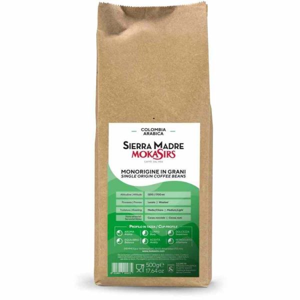 Café colombiano de alta qualidade MokaSirs Colômbia Sierra Madre 500 g - Compre online e desfrute do melhor sabor do café!
