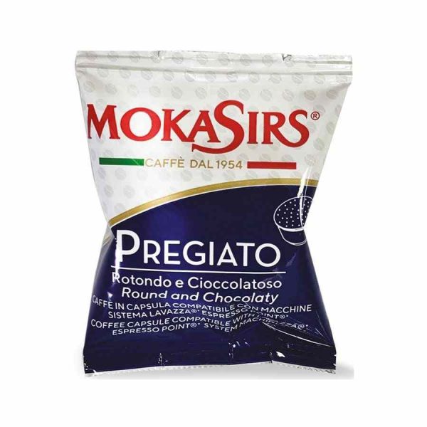 Cápsulas de café MokaSirs Pregiato Lavazza Espresso Point - Pack com 100 unidades, Aroma Intenso e Sabor Inconfundível para sua Máquina de Café. Compre agora!